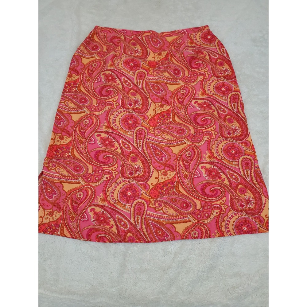 Vintage Mix It Pink Orange Paisley Y2K Silk Mini Skirt 10 Retro Maximalism Bold